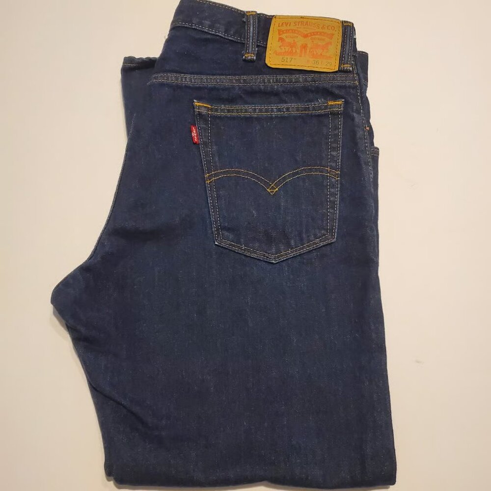 Levi’s Men’s 517 Bootcut Jeans W36 L29 Dark Wash Classic Fit Blue Denim Jeans